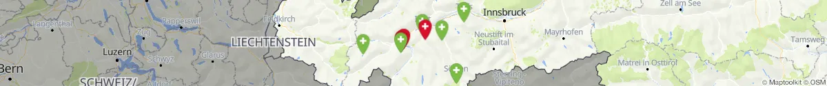 Kartenansicht für Apotheken-Notdienste in der Nähe von Tösens (Landeck, Tirol)